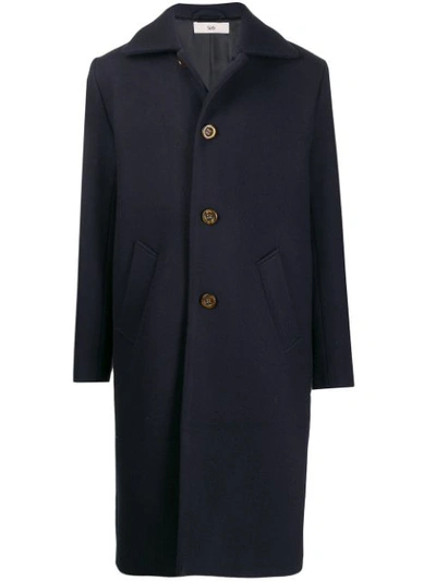 Séfr Ian Long-line Wool-blend Overcoat In Black