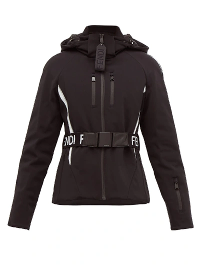 Fendi Coated-shell Hooded Ski Jacket In Black