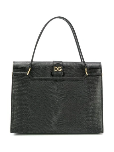 Dolce & Gabbana Logo-plaque Tote Bag In Black