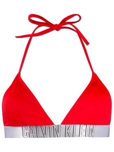 Calvin Klein Underwear Logo Bikini Top In Red
