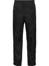 Prada Touch Strap-ankle Track Pants In Black