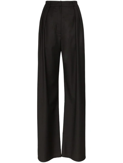 Materiel Cut-out Detailing High-waisted Trousers In Black