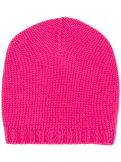 Lamberto Losani Cable Knit Beanie In Pink