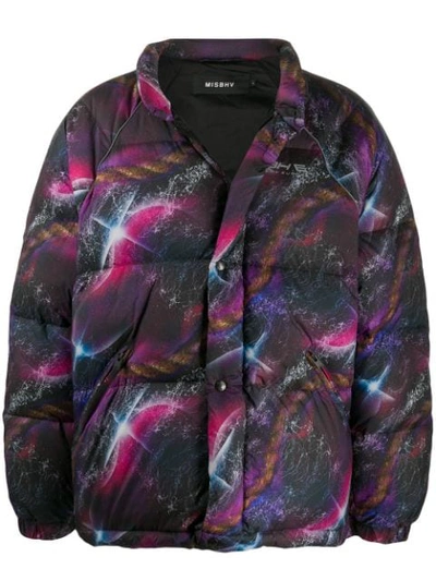 Misbhv Galaxy Print Down Jacket In Animal Print