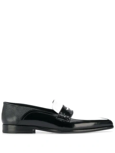 Loewe Two-tone Penny Loafers In Black