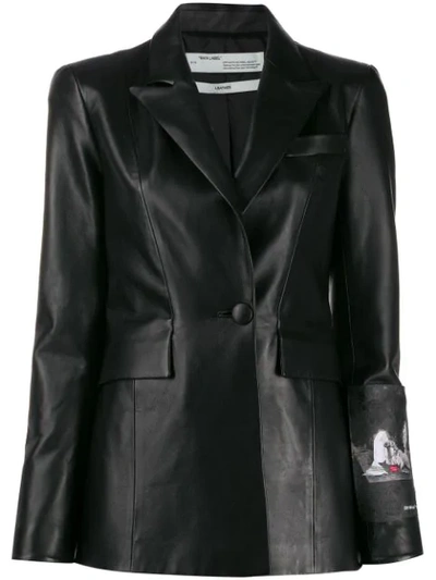 Off-white Painting Patch Single-breasted Blazer In Black