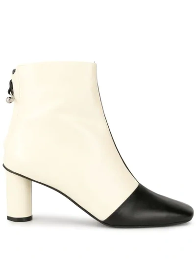 Salondeju Colour-block Ankle Boots In White