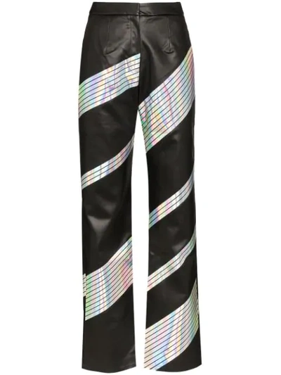 Materiel Holographic Stripe Trousers In Black