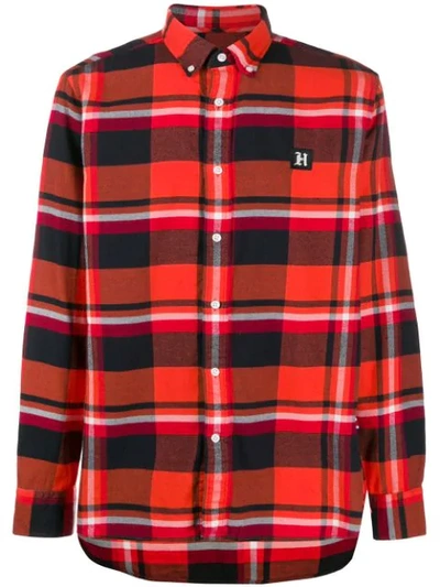 Tommy Hilfiger X Lewis Hamilton Checked Relaxed Shirt In Orange