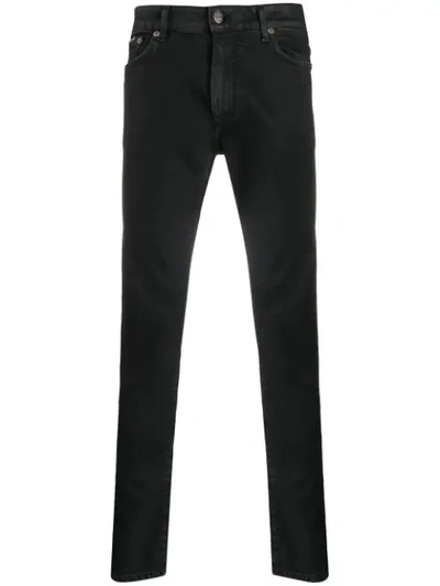 Represent Waxed-effect Skinny Jeans In Black