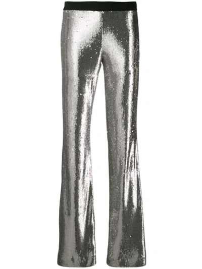 P.a.r.o.s.h Pilled Flared Trousers In Silver