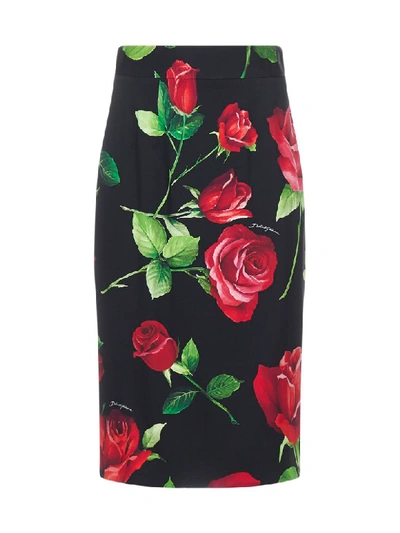 Dolce & Gabbana Skirt In Rose Fdo Nero