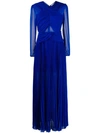 Self-portrait Cross Front Maxi Dress In Blue