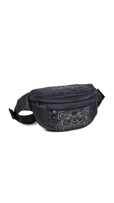 Kenzo Doudoune Tiger Bum Bag In Black