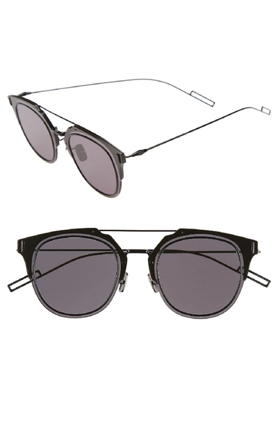 Dior 'composit 1.0s' 62mm Metal Shield Sunglasses - Dark Grey Black/ Grey In Shiny Black