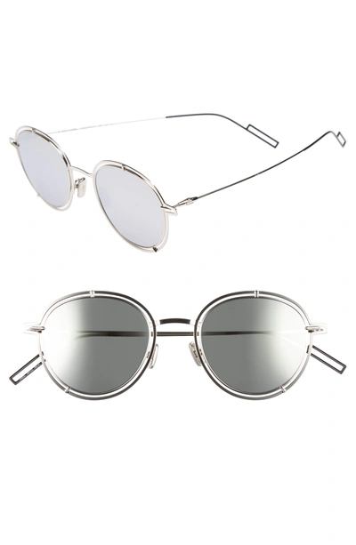 Dior 49mm Round Sunglasses - Palladium
