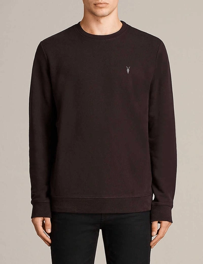 Allsaints Raven Cotton-fleece Sweatshirt In Beech+green+ma