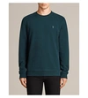 Allsaints Raven Cotton-fleece Sweatshirt In Oil Blue