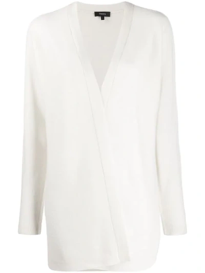 Theory Open Front Cashmere Cardigan In Neutrals