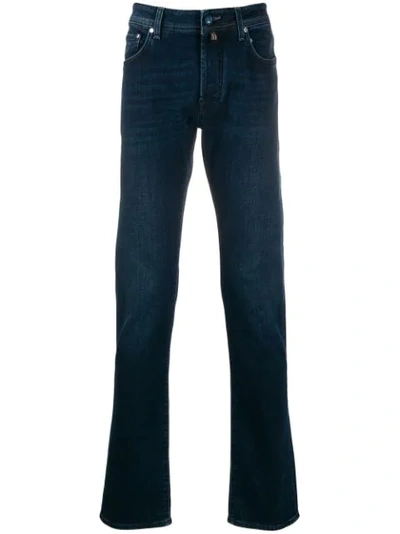 Jacob Cohen Contrast-stitch Straight Leg Jeans In Blue