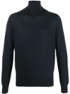 Ermenegildo Zegna Ribbed Roll Neck Jumper In Blue