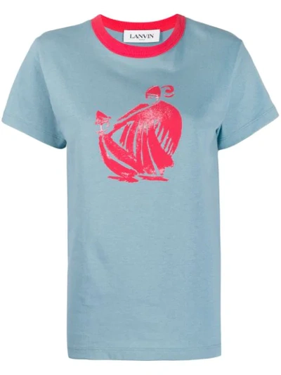 Lanvin Mother And Child Motif T-shirt In Blue