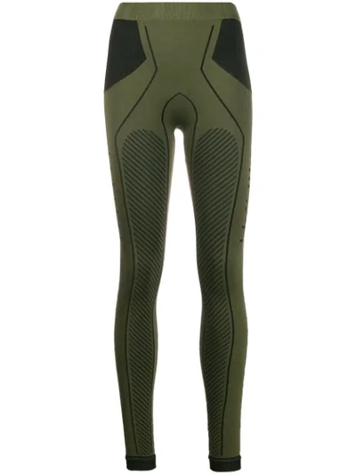 Ben Taverniti Unravel Project Seamless Panelled Leggings In Green