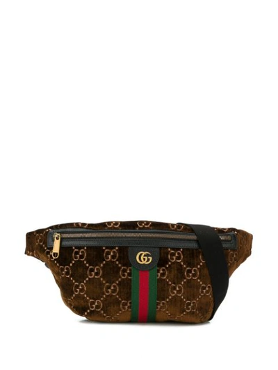Gucci Monogram Belt Bag In Braun