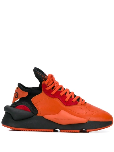 Y-3 Appliqué Detail Sneakers In Orange