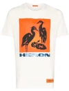 Heron Preston Printed Regular Cotton Jersey T-shirt In White/orange