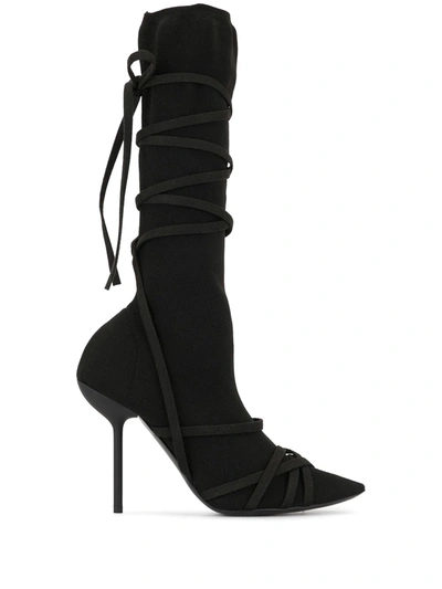 Ben Taverniti Unravel Project High Heels Ankle Boots In Black Wool