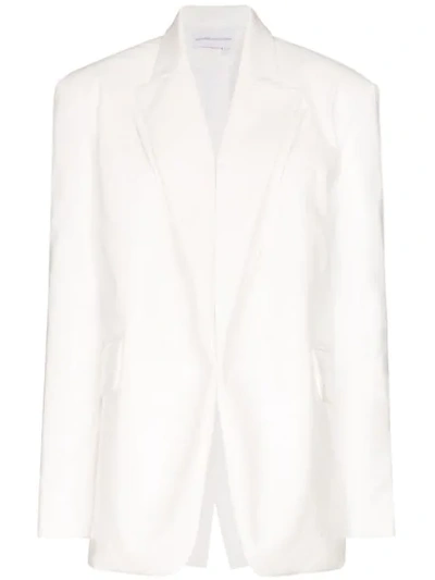 Aleksandre Akhalkatsishvili Double Layered Lapel Blazer In White