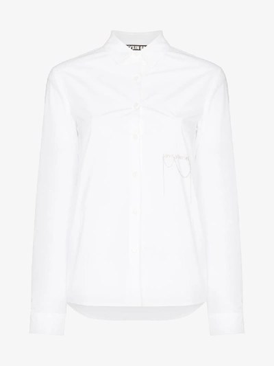 Hyein Seo Embroidered Chain-embellished Shirt In White