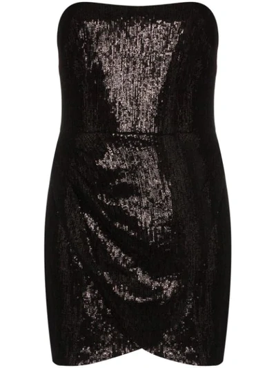 Haney Olivia Strapless Sequin Mini Dress In Black