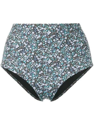 Matteau Floral Print Bikini Bottoms In Blue