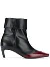 Salondeju Contrast Ankle Boots In Black