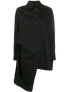 Yohji Yamamoto Asymmetric Long Sleeve Shirt In Black