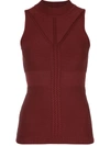 Cushnie Sleeveless Fitted Top In Red