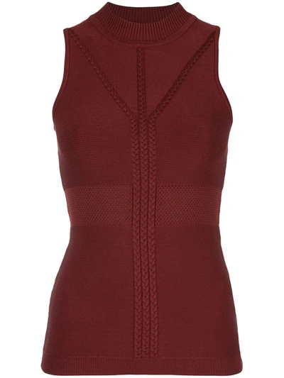 Cushnie Sleeveless Fitted Top In Red
