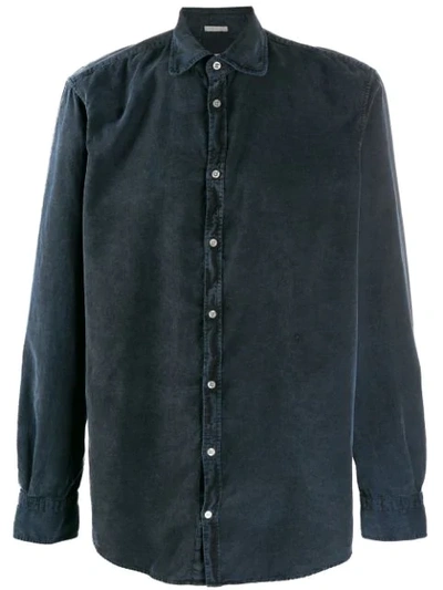 Massimo Alba Long-sleeve Fitted Shirt In Blue