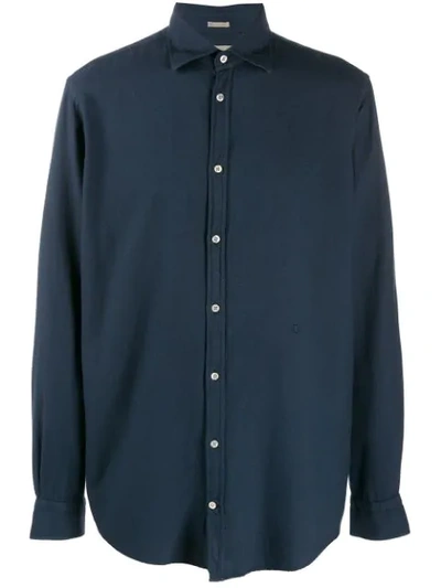 Massimo Alba Long-sleeve Fitted Shirt In Blue