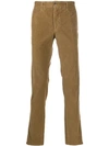 Incotex Corduroy Straight Trousers In Neutrals