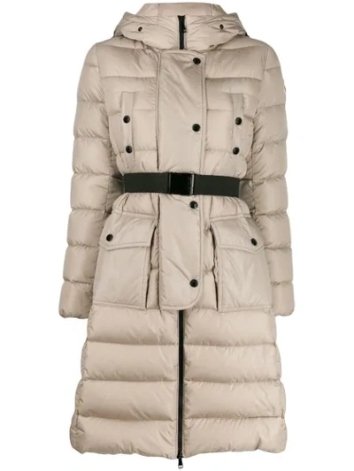 Moncler Khloe Belted Coat In Neutrals