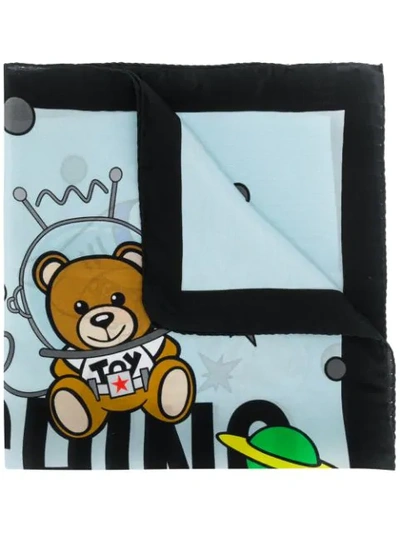 Moschino Spacebear Scarf In Blue