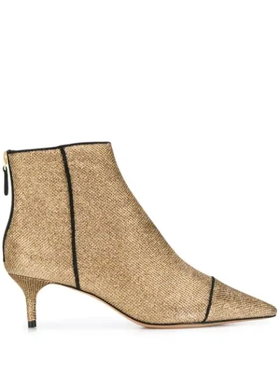 Alexandre Birman Shimmer Socks Boots In Gold