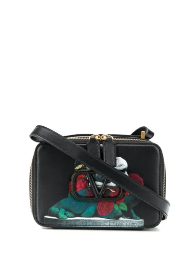 Valentino Garavani Vlogo Un Homme Et Une Femme Printed Crossbody Bag In Black