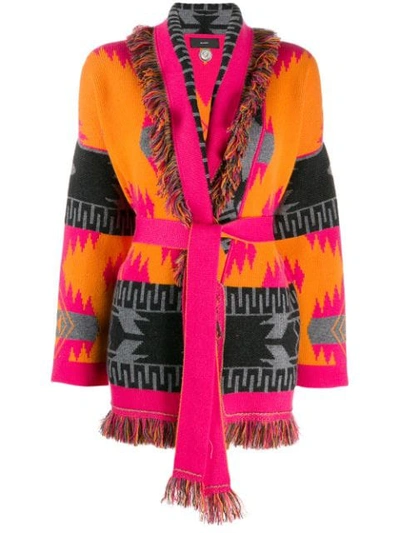 Alanui Cashmere Intarsia Knit Cardi-coat In P388 Multicolor