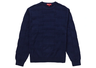 Pre-owned Supreme  Raised Logo Sweater Navy