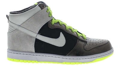 Pre-owned Nike Sb Dunk High Wrinkled Patent (women's) In Black/silver/stealth Volt