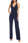 Dress The Population Sam Ruched Jumpsuit In Navy
